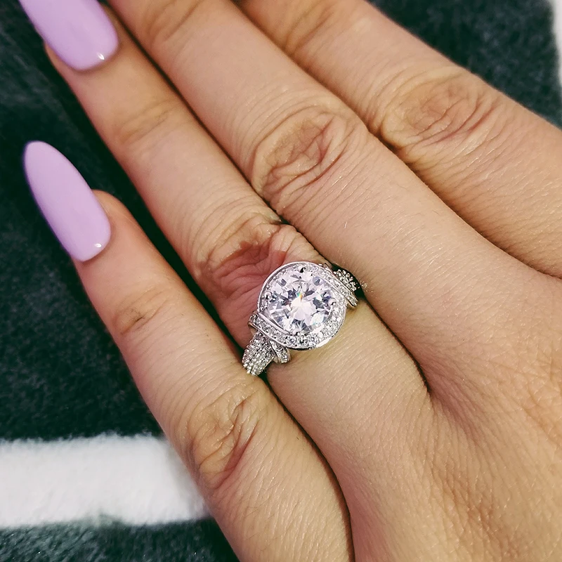 Оригинальный дизайн 925 стерлингового серебра принцесса вырезанное кольцо для