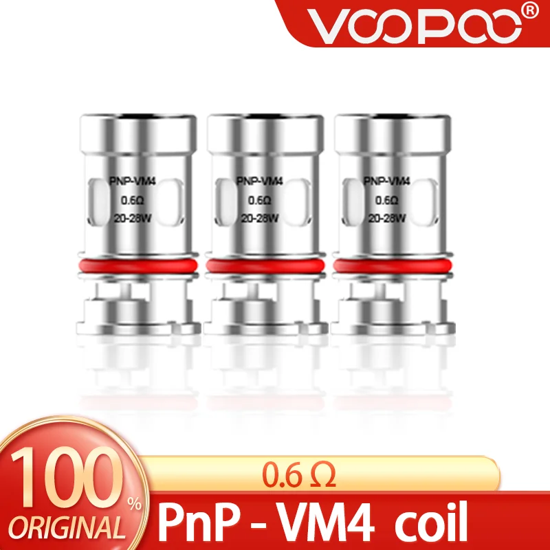 

Original Voopoo PNP VM4 Coil 0.6ohm 20 ~ 28w power for VINCI,Vinci R/X/Air,Drag S/X,Navi,PnP 22＆ 20 e-Cigarettes,Vape Exclusive