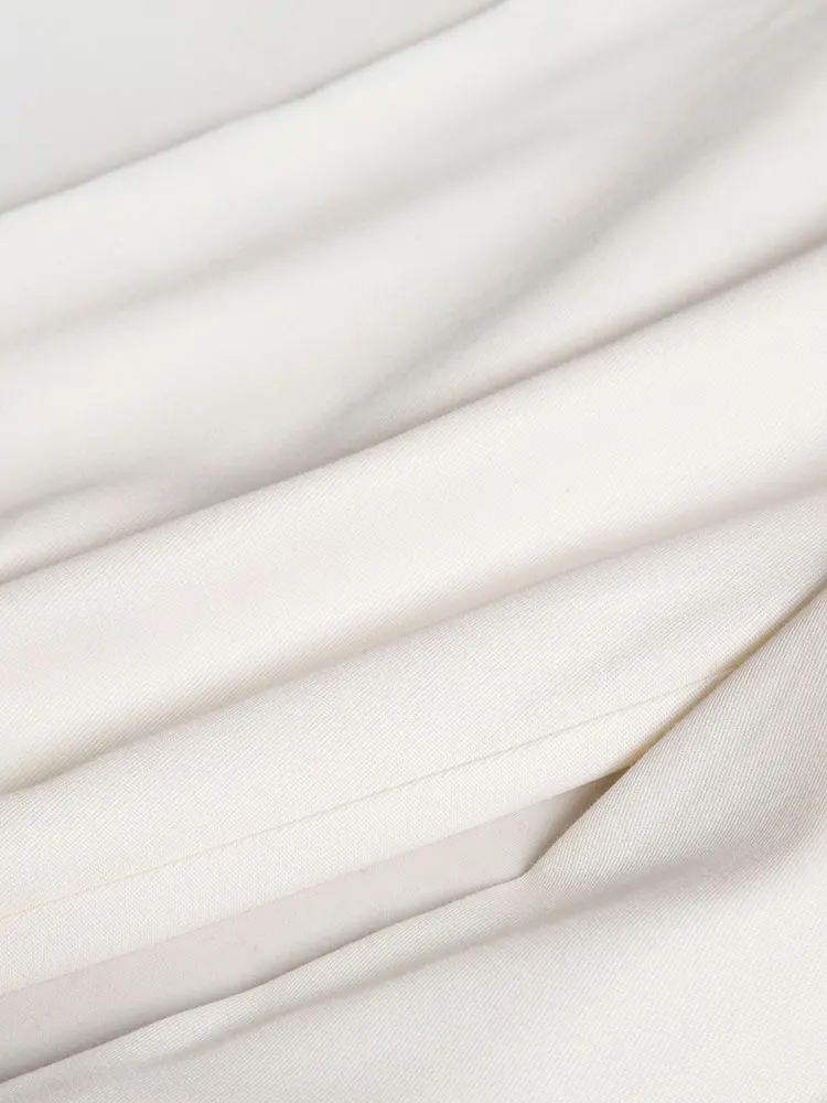 Thickened silk fabric 2021 women's fashion new mulberry silk wide leg pants casual pants Capris