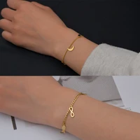 new gold multi pendant feather moon stainless steel gold plated bracelet 14k gold simple windnet red hand jewelry for women