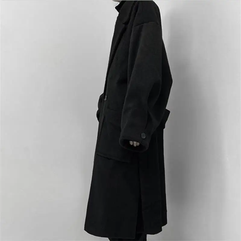 Мужское повседневное пальто средней и большой длины модное Трендовое Новое