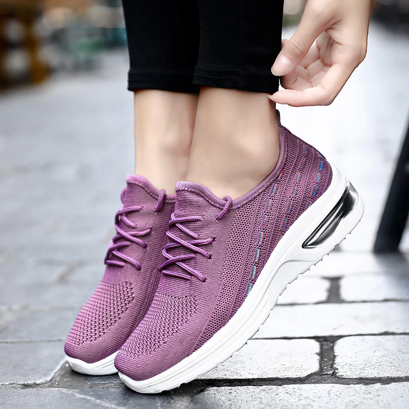 

New 2021 Sneakers Women's Mesh Flats Shoes Woman Lace Up Breathable Casual Female Shoe Comfort Solid Ladies Shoes Woman