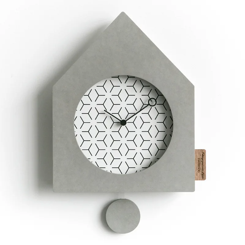 Nordic Minimalist Wall Clock Mute Personality Pendulum Fashion Creative Bedroom Modern Design DD6WC | Дом и сад
