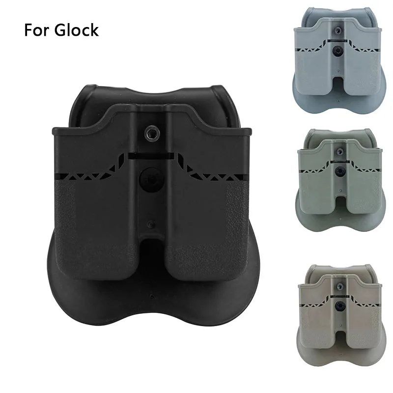 

Тактические двойные сумки для магазинов Glock 17 19 22 23 26 27 32 34 37 38, Магнитный чехол, кобура, охотничий военный поясной чехол для переноски
