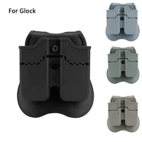tactical double magazine pouches for glock 17 19 22 23 26 27 32 34 37 38 mag case holster hunting military waist carry holster