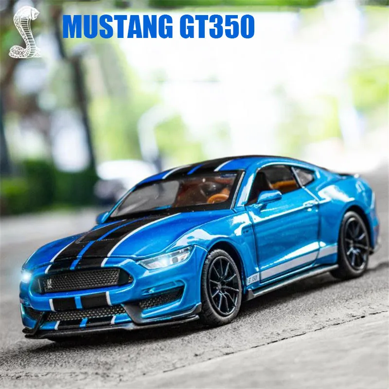 1/32 Mustang Shelby GT350 Игрушечная модель автомобиля из сплава модифицированная мигающая