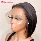 Парик короткий прямой с сеткой, 4x4, 5x5, 13x4, без клея