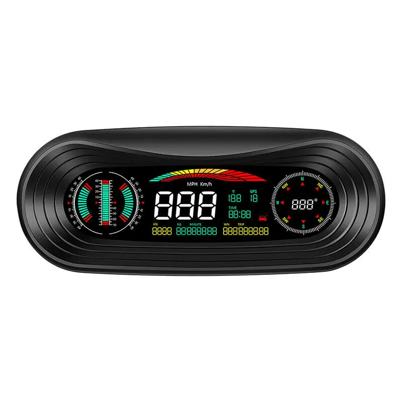 Car OBD2 HUD Head-Up Display GPS Speedometer Digital Multi-Function Slope Meter
