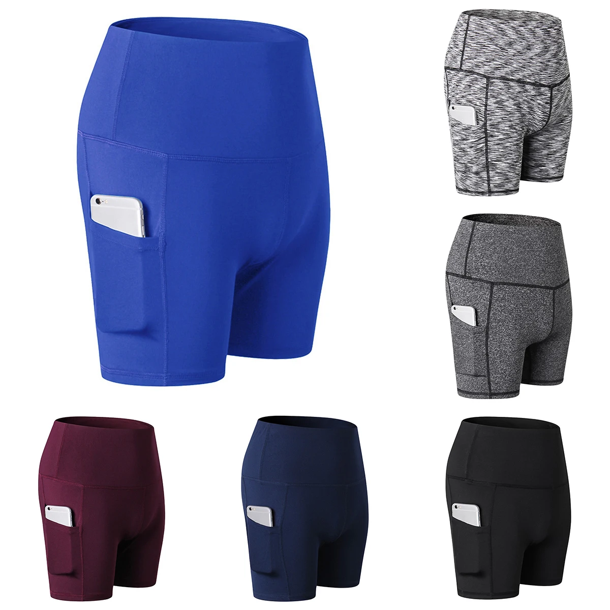 

Women Cycling Shorts Dance Gym Pants Running Active Biker Pockets Yoga Leggings Summer Training Workout Bottom Sports Wear