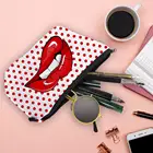 Водонепроницаемая сексуальная модная сумка для макияжа с 3D-принтом в виде губ, Женская многофункциональная сумка для хранения