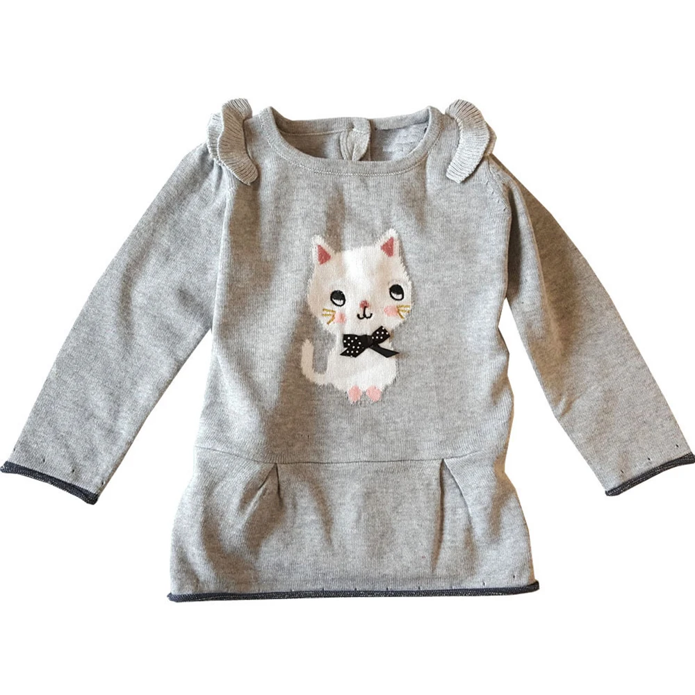 Детский осенне весенний свитер повседневное детское платье для новорожденной