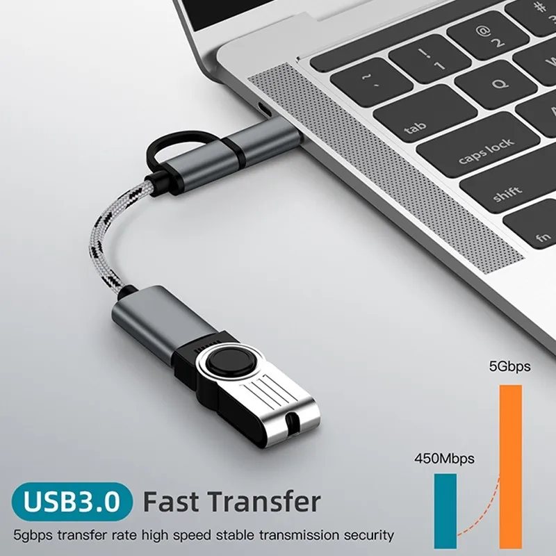 

Professional Nylon Braid Data Cord Phone Tablet Micro USB/Type-C To USB 3.0 OTG Cable 2 In 1 Adapter Male To Female