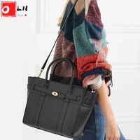 fashion womens leather briefcase female travel commuter business tote office bag luxury litchi cowhide lady handbag crossbody