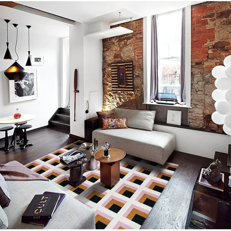 100% Новая Зеландия шерсть ручной работы геометрический ковер в розовом цвете пост