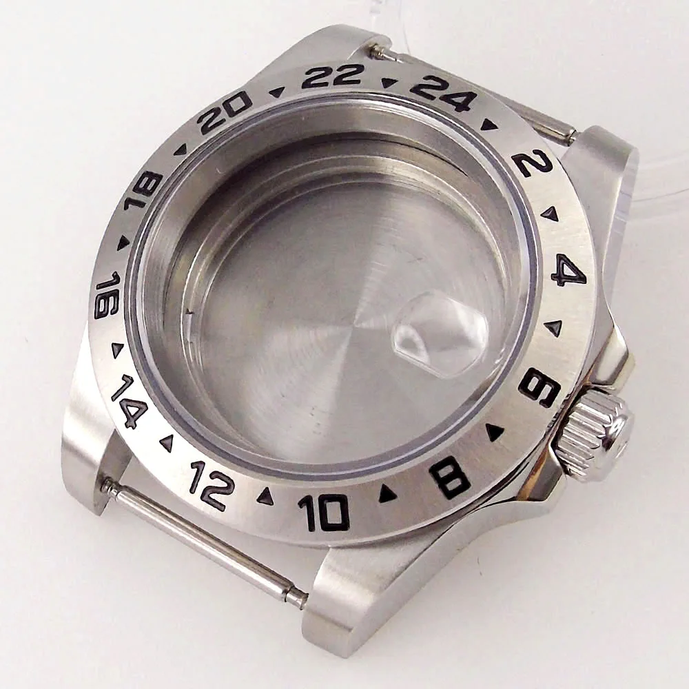 

40mm Steel Fixed Bezel Watch Case fit ETA 2836 MIYOTA 8215 8205 821A DG MINGZHU 2813 3804 ST1612 Sapphire Crystal