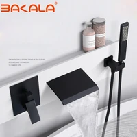 brass black shower set bathroom faucet wall mounted rainfall shower head diverter mixer handheld spray set bathroom faucet