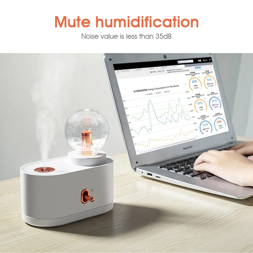 

Rechargeable USB Air Humidifier Wireless Electric Humidifiers Diffuser Cool Mist Maker Night Lamp Purification For Home