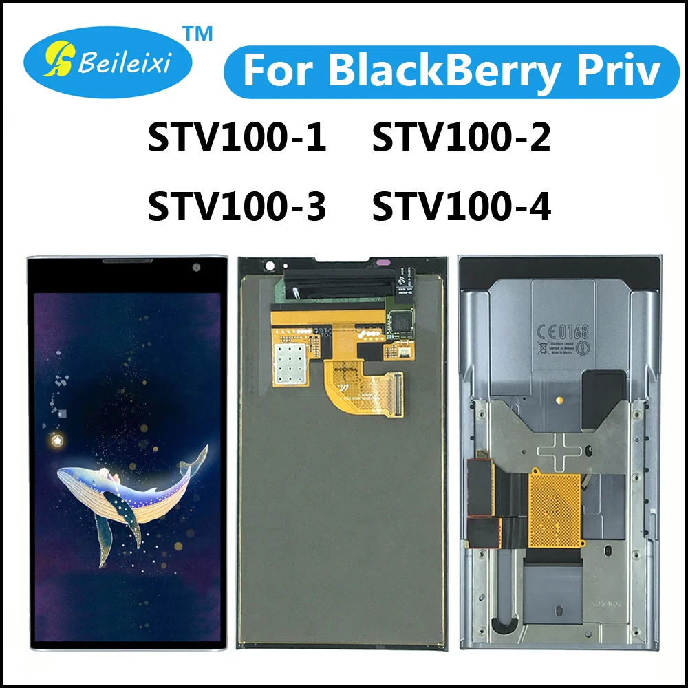 ЖК дисплей кодирующий преобразователь сенсорного экрана в сборе для BlackBerry Priv STV100