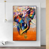 colorful elephant wall art posters and prints animals abstract graffiti art canvas paintings nordic wall picture for living room