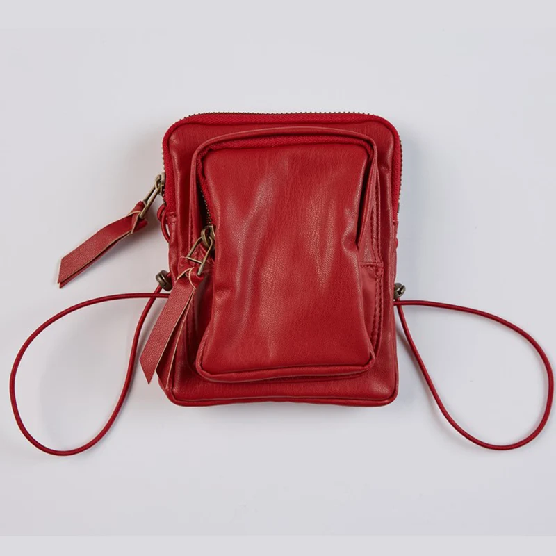 Red messenger bag Женская маленькая сумка через плечо, мини-сумка-мессенджер, сумка через плечо для телефона, тонкий плечевой ремень, мини-сумка на молнии для женщин - Цвет: Red messenger bag