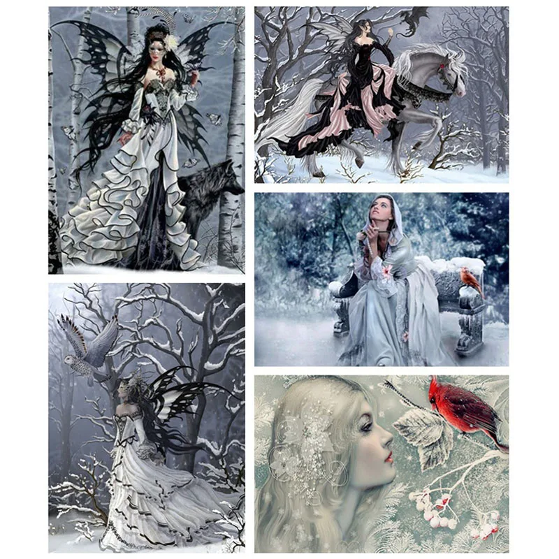 

Full Round Fairy Diamond Painting Princess 5D DIY Diamond Embroidery Birds Picture Of Rhinestone Decor Home