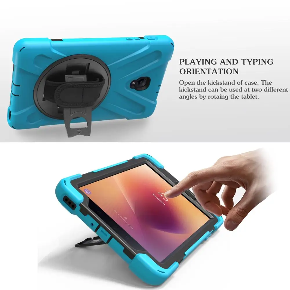 HYYGEDeal 3 in 1 Shockproof 360 Degree Rotating Hand Strap&ampNeck Strap TPU+PC case for Samsung Galaxy Tab A 8" 2017 T380 | Компьютеры