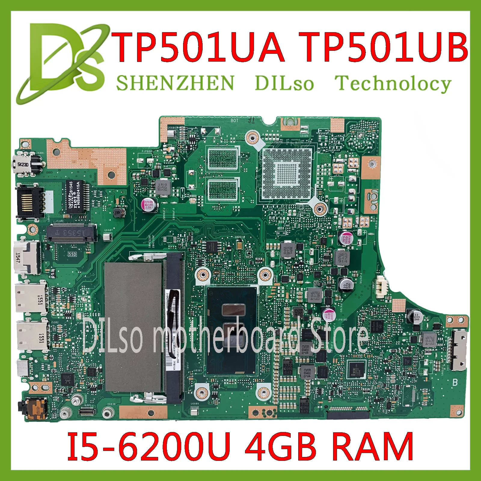 Bestellen KEFU TP501UA Für ASUS TP501 TP501U TP501UQ TP501UB TP501UAM Original Laptop Motherboard I5-6200U CPU 4G RAM Original-Test