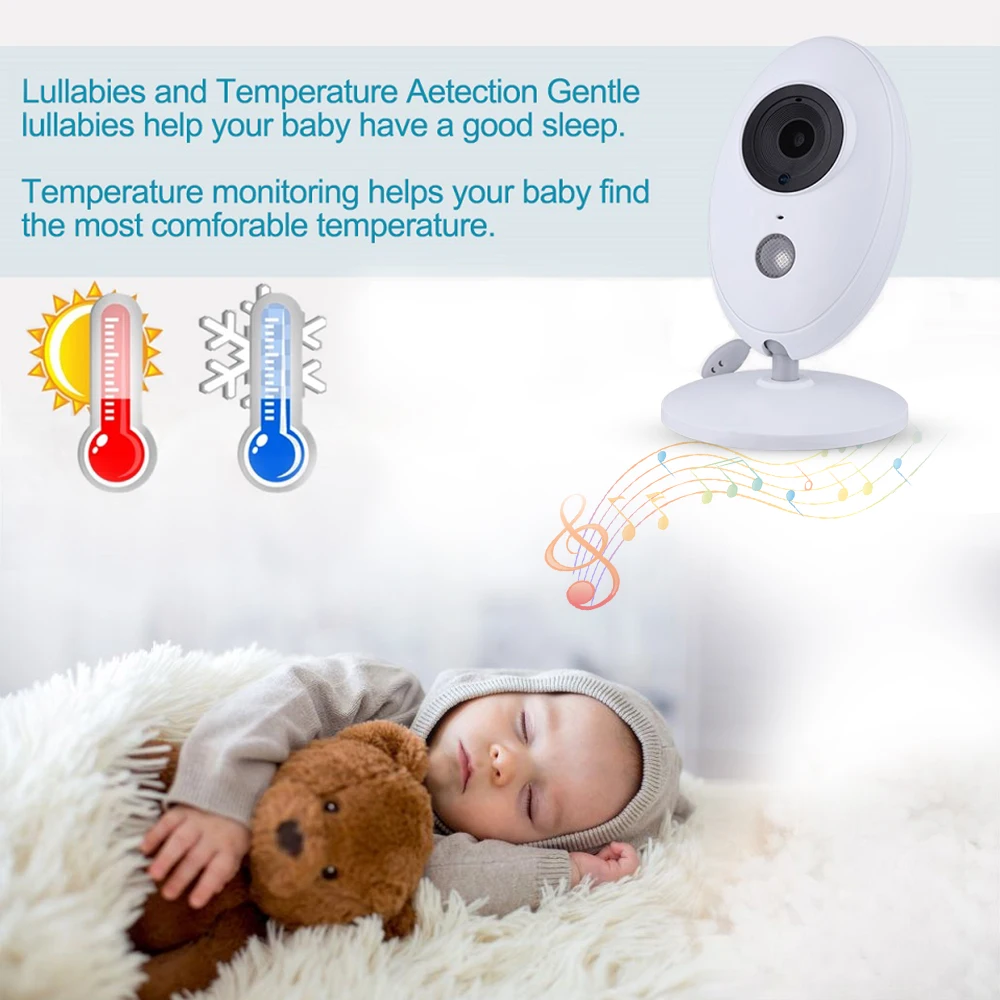 

Wireless Video Nanny Cam Baby Monitor Baby Camera intercom Night Vision Temperature Monitoring babysitter nanny baby phone vb605