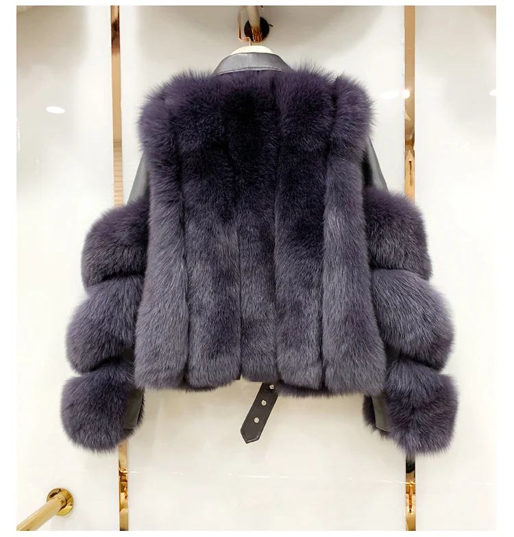2019 Зимняя Новая модная женская куртка из натурального Лисьего меха YH239 |