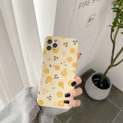 

Yellow Flowers Apply To Apple Phone Shell For Ladies Japan And Korean Silk Patterns Small Fresh Exquisite The New Stylish 2021