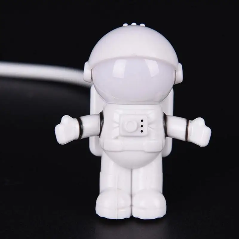 Белый гибкий космонавт астронавт трубка USB СВЕТОДИОДНЫЙ Ночник Лампа для компьютера ноутбук Laptop персональный компьютер для чтения Портативный DC 5V креативный