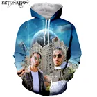 Новая забавная модная Толстовка PNL с длинным рукавом и 3D принтом на молниитолстовкикофтыкурткимужскиеженские Прямая поставка