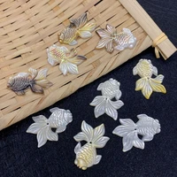 1 piecebag natural shell discovery pendant goldfish shape necklace pendant used to make earring accessories by hand diy 21x30mm