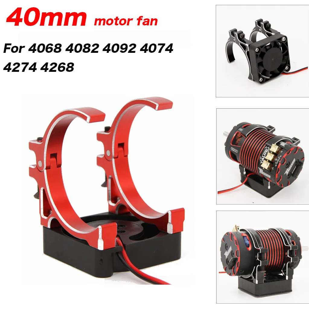 40mm Motor Cooling Fan 40x40mm ABS Fan w/ holder for 1/10 1/8 RC Car 4068 4082 4092 4074 4274 4268 Brushless Motor