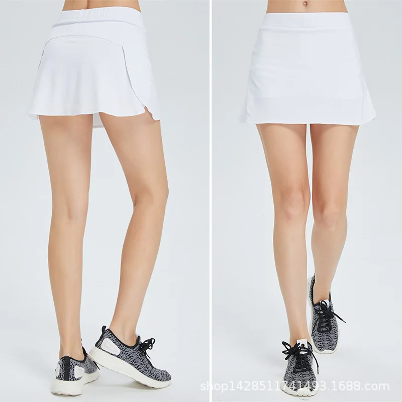 

Юбка-кюлот женская для фитнеса, свободная Короткая Стильная Спортивная, с разрезом, с эластичным поясом, для тенниса, для бега, hakama