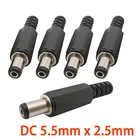 510 шт. DC Мощность Штекер 5,5x2,5 мм DIY электрической розетки проволочного припоя разъемы постоянного тока 5,5*2,5 мм мужской разъем для монтажа на Адаптер зарядного устройства