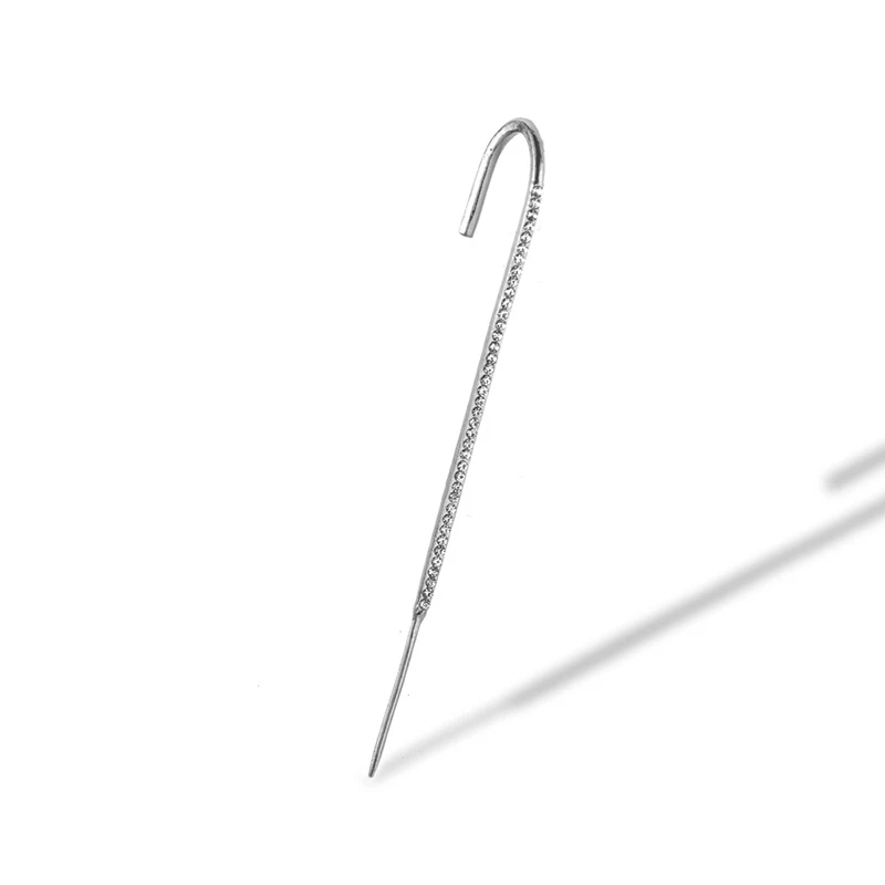 

Punk Piercing Earring Geometric Ear Jewelry Pointed Cone Charming Inlaid Rhinestone Ear Spicule Long Crawler Women Hook Earrings