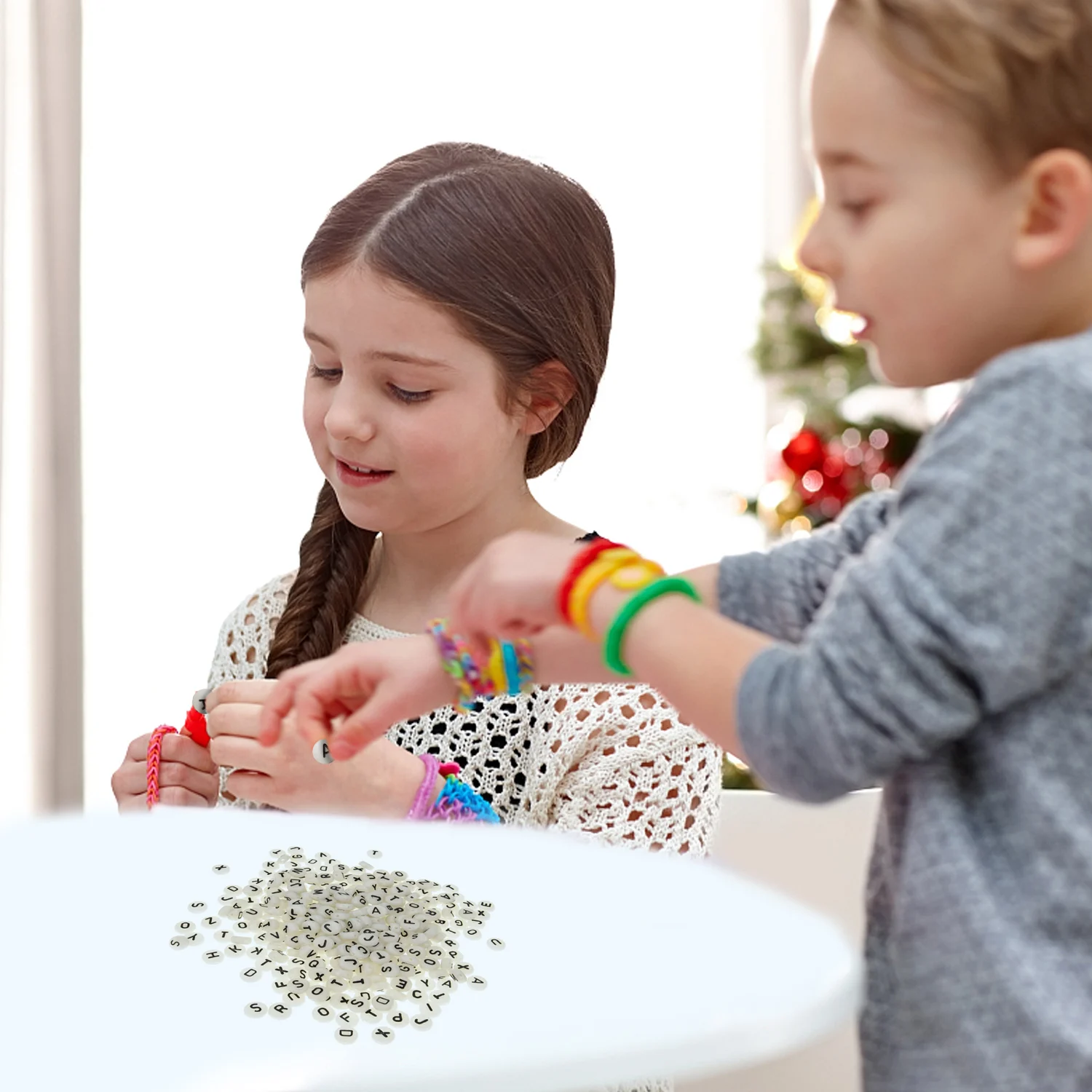 200 шт. светится в темноте бусы с алфавитом светящийся акриловый Письмо Рыбалка