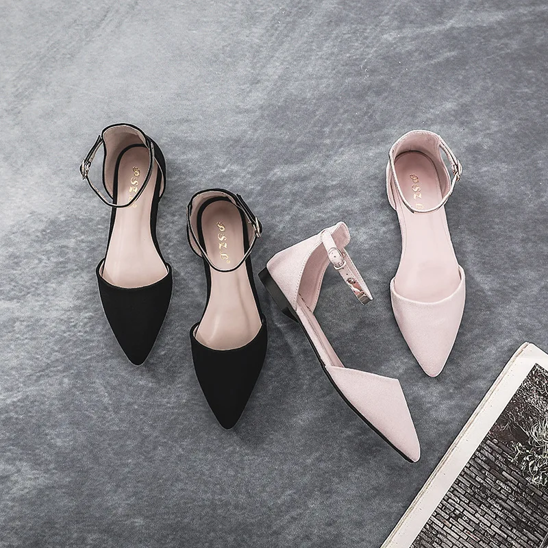 2019 г. Новая Летняя женская обувь с пряжкой сандалии на плоской подошве острым