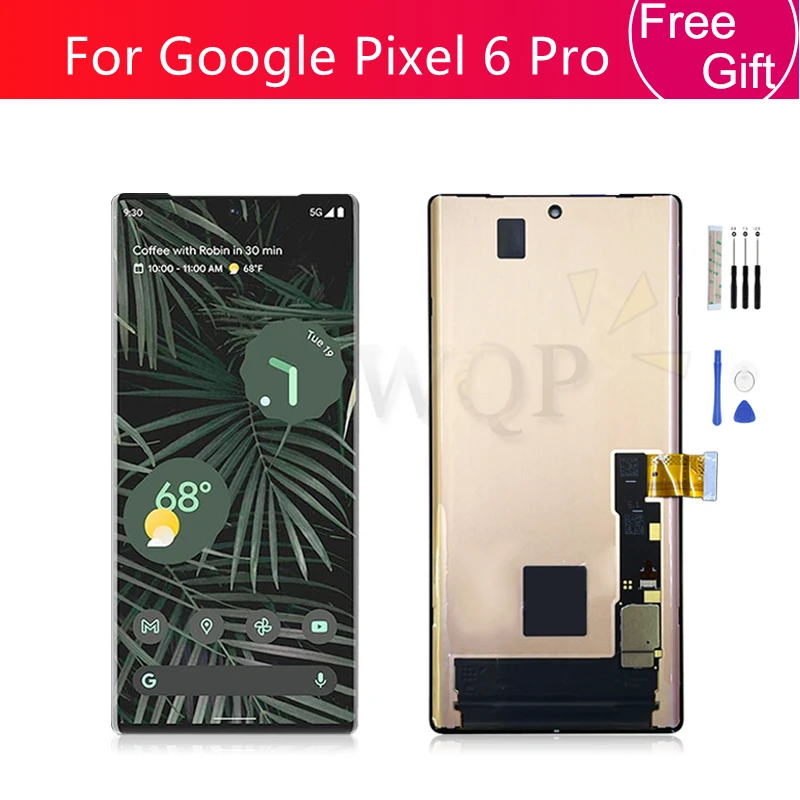 

Amoled LCD For Google Pixel 6 Pro Display Touch Screen Digitizer Assembly GLUOG G8VOU Screen With Frame Replacement Repair 6.71"