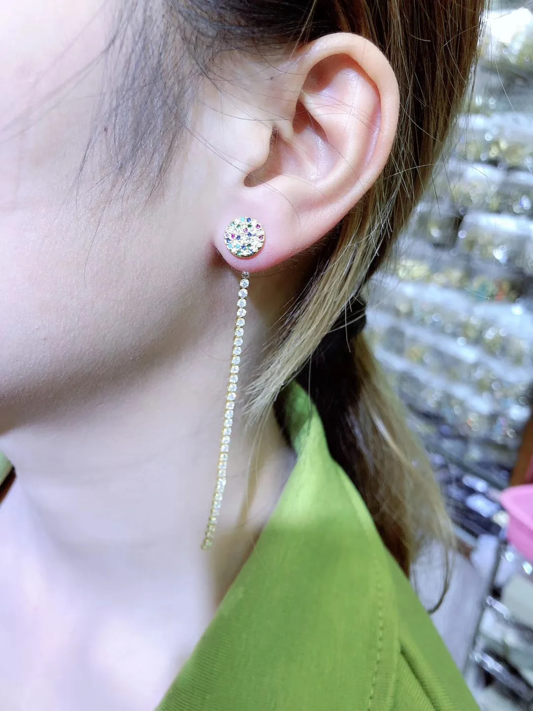 style 3 5 пар, микро Pave кубический цирконий CZ теннисная Цепочка кисточкой Висячие очаровательные серьги для женщин леди - Окраска металла: style 3