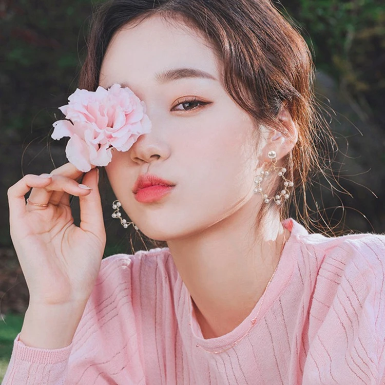 Корейские Новые массивные серьги с жемчугом Золотые круглые геометрические