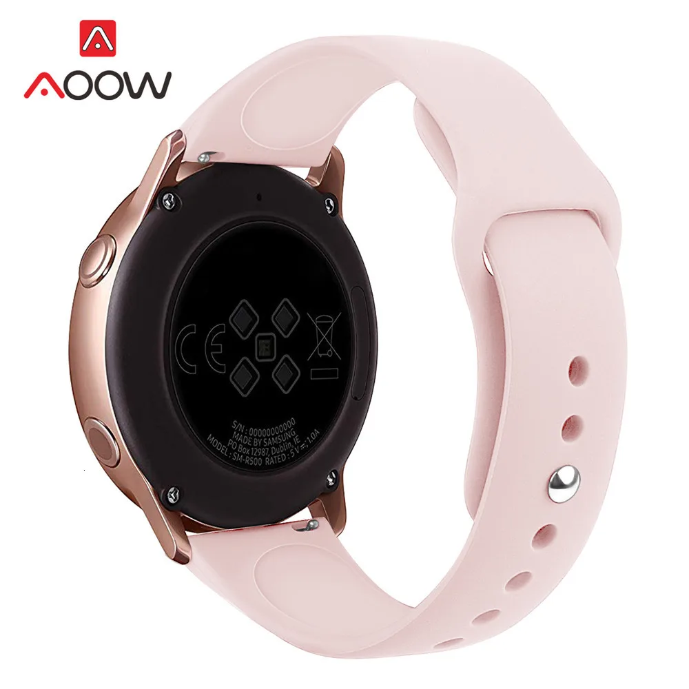 20 мм силиконовый спортивный ремешок для samsung Galaxy Watch Active 42 мм gear Sport S2 Amazfit bip для мужчин и женщин сменный Браслет