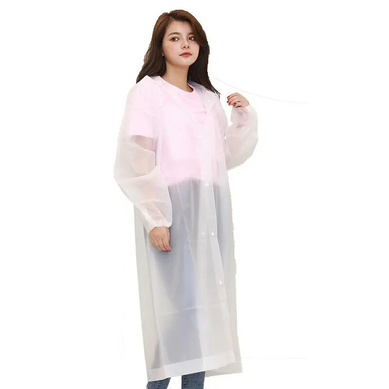 Men Women Waterproof Jacket EVA Hooded Raincoat Rain Coat Poncho Rainwear UK | Дом и сад