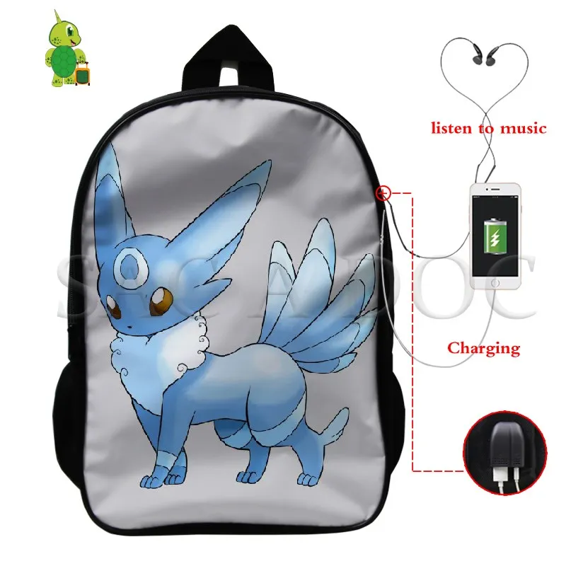 19 Покемон умбреон Zapdos Многофункциональный рюкзак USB зарядка школьный рюкзак для ноутбука для подростков женщин мужчин повседневные дорожные сумки - Цвет: 19
