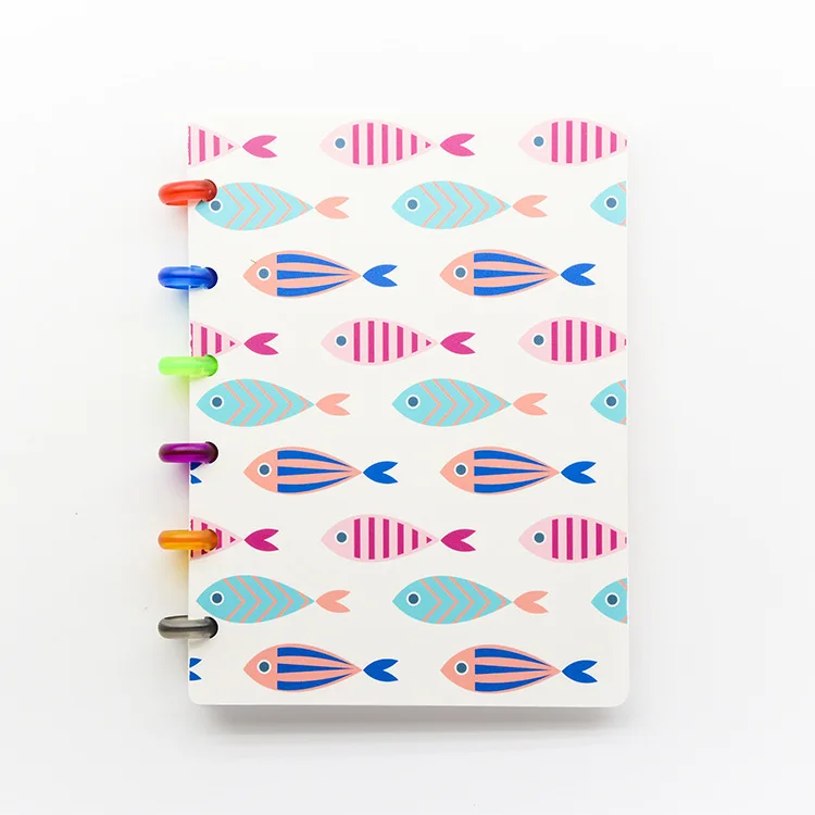 

Cute new cartoon hardcovder school refillable round binder spiral composition subject notebook gift stationery supplies A6
