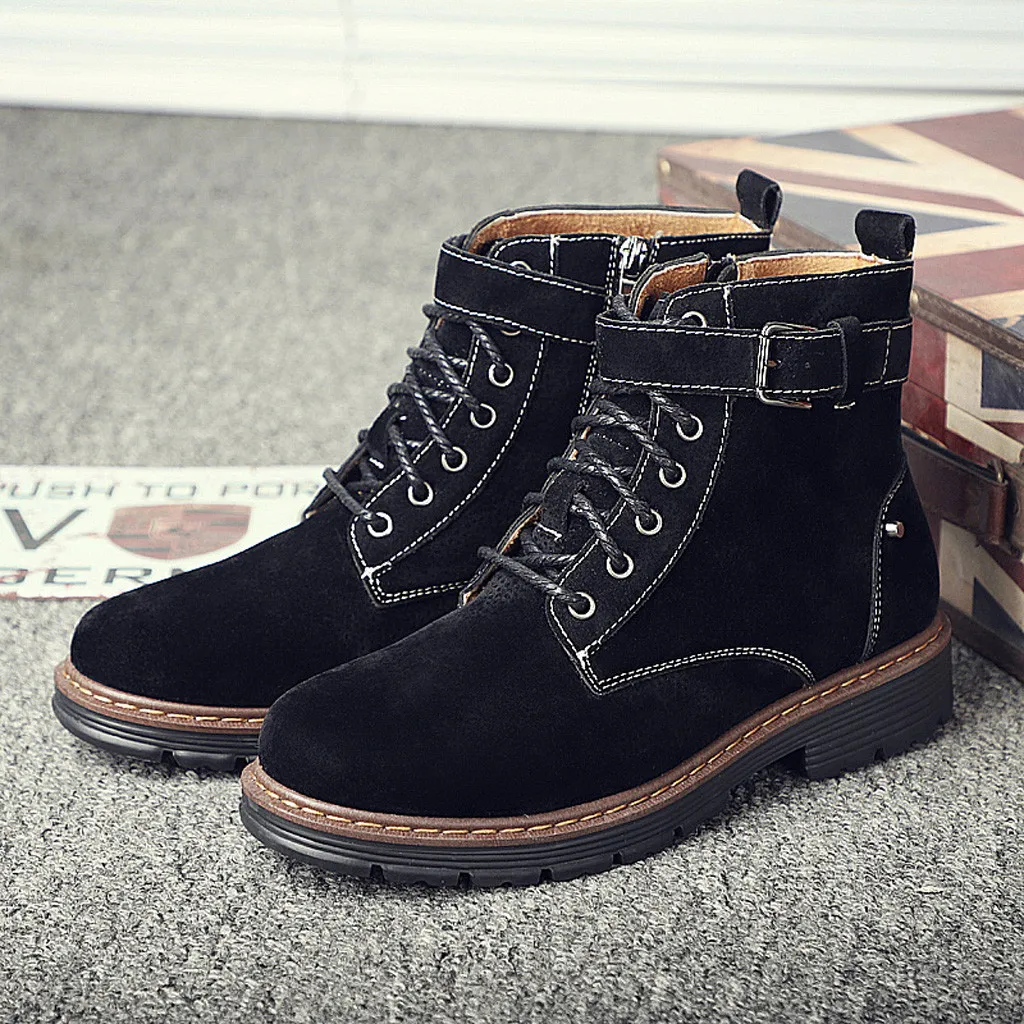 Мужские ботинки Новинка 2019 года модные износостойкие зимние из искусственной