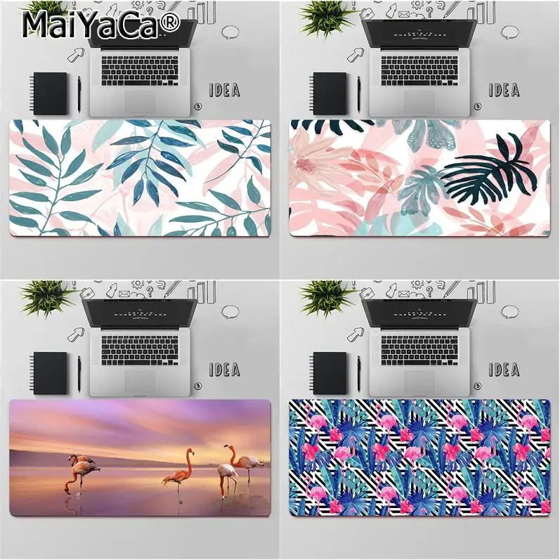 

MaiYaCa High Quality Tropical leaves pink flamingo gamer play mats Mousepad Free Shipping Large Mouse Pad Keyboards Mat