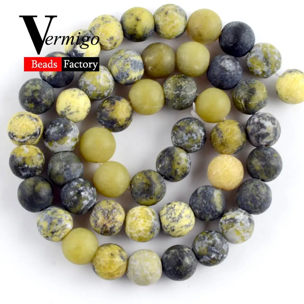 Натуральный Матовый полированный желтый бирюзовый камень круглые бусины для