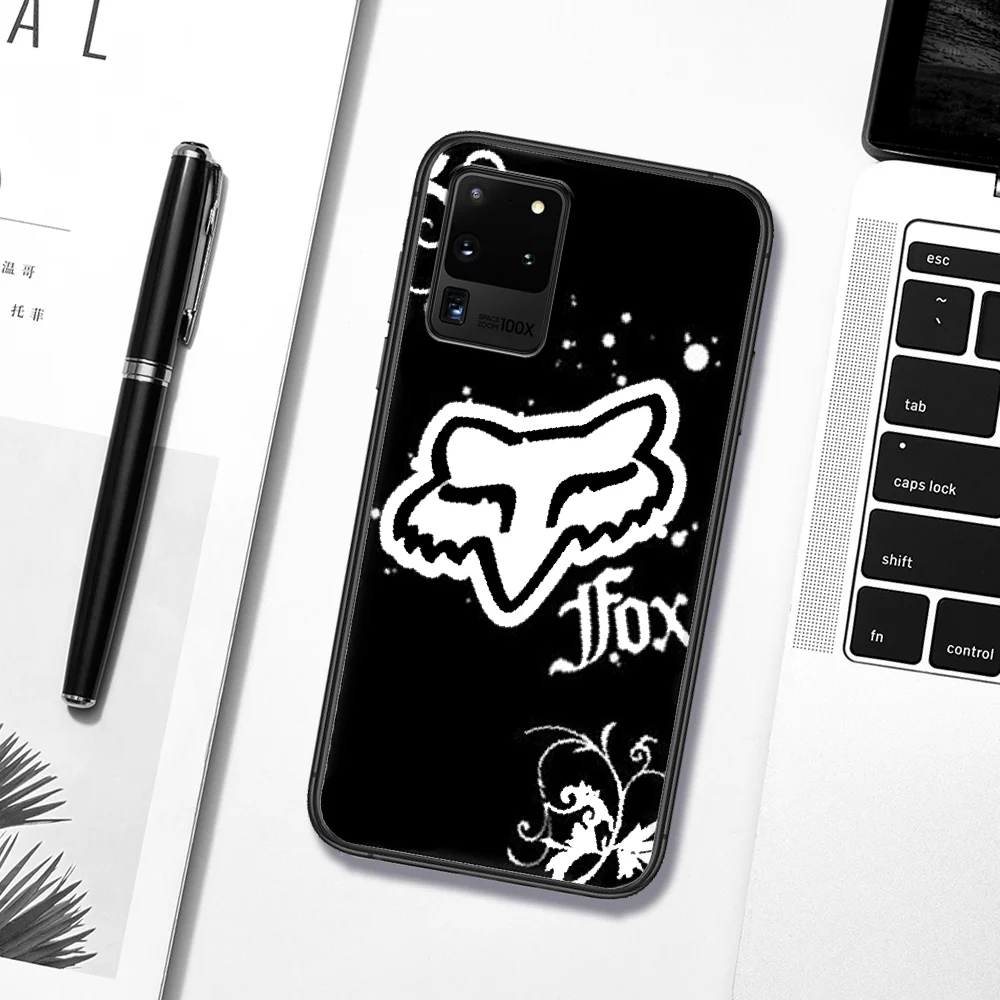 

Foxs Handsome Motorcycle Phone Case For Samsung Galaxy S 6 7 8 9 10 E 20 UITRA FE 21 Edge Note 8 9 10 Plus black Coque Fashion